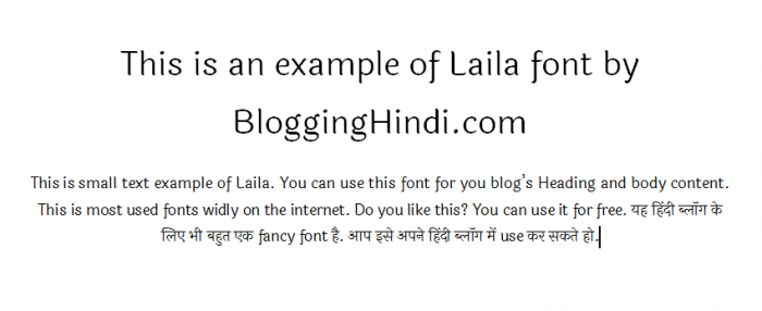 laila font for blog