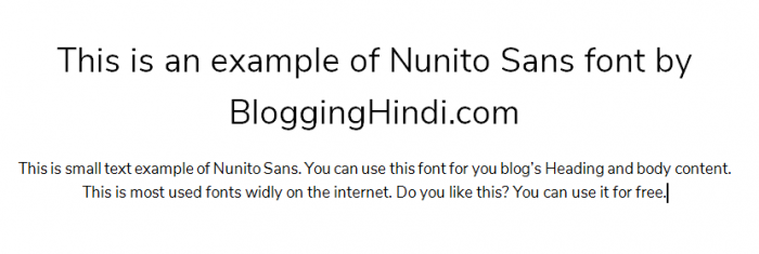 nunito san font for blog