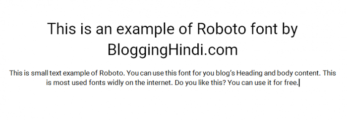 roboto font for blog