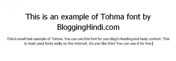 tohma font for blog