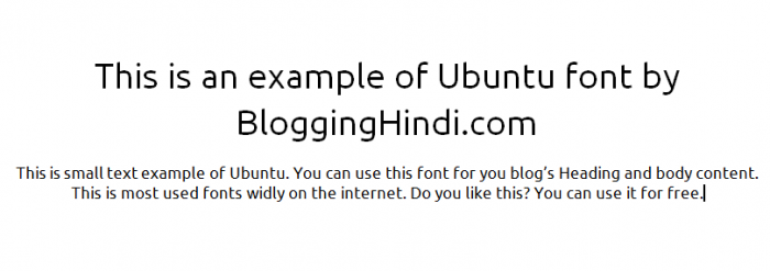 ubuntu font for blog