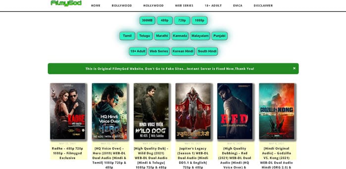 Filmygod 2021: Download Bollywood Hindi HD Movies, 300MB Movies, (Radhe Download), Tamil, Telugu 1
