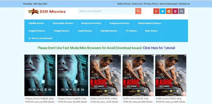 SSR Movies 2021: 300MB Bollywood Movies Download (Radhe Full Movie)